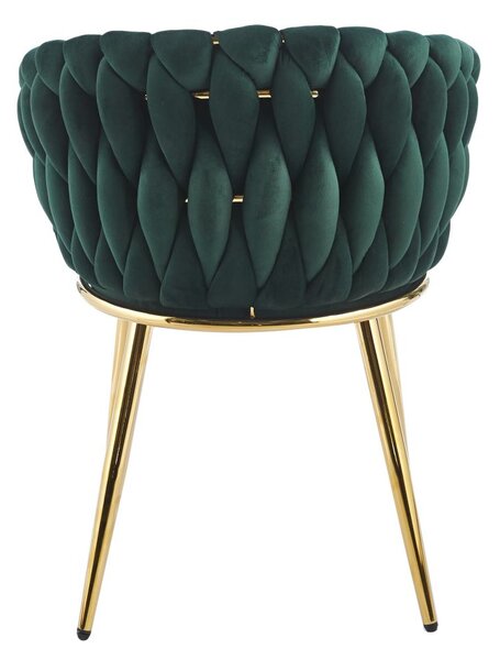 Designer kárpitozott szék ZYPHIRA - zöld / arany