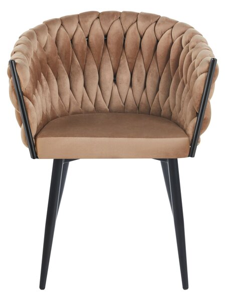 ZYPHIRA kárpitozott designer szék - cappuccino / fekete