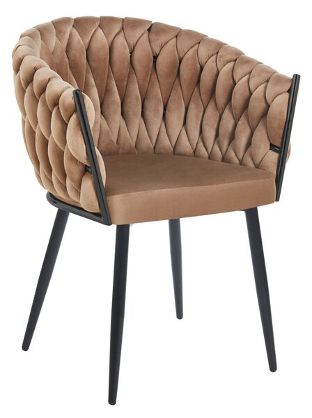 ZYPHIRA kárpitozott designer szék - cappuccino / fekete