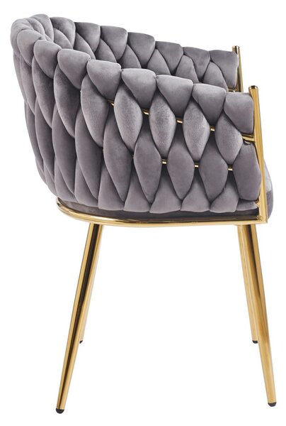 Designer kárpitozott szék ZYPHIRA - szürke / arany