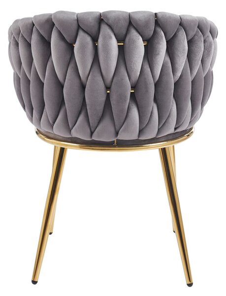 Designer kárpitozott szék ZYPHIRA - szürke / arany