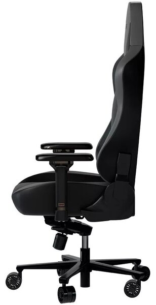 LORGAR Gamer szék, multiblokk mechanizmus, 4D karfák, 5 csillagos alumínium láb, gázlift, PU görgők, szövet műbőr, fekete-szürke