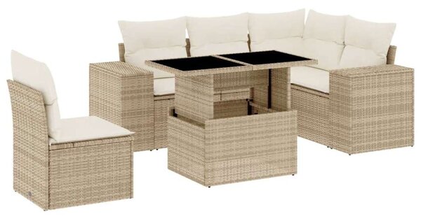 VidaXL Polyrattan Kerti Ülőgarnitúra - 6 részes - Bézs