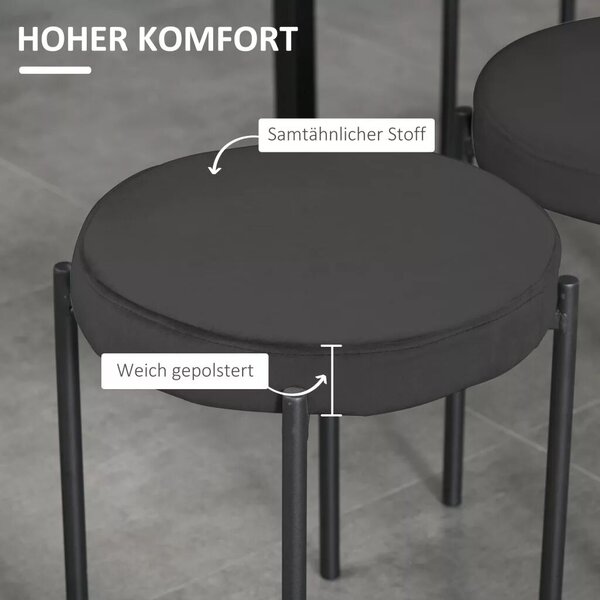 HOMCOM étkezőszék, kiegészítő szék, konyhai székek, fekete