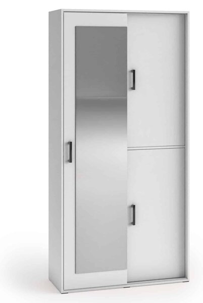 Szekrény tükrös 100 cm AUREVIA - fehér