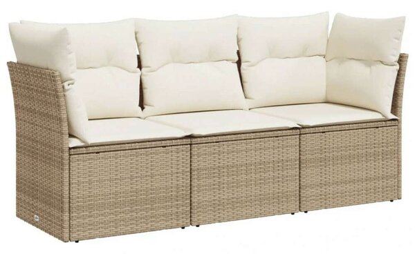 VidaXL Polyrattan Kerti Ülőgarnitúra - 3 részes - Bézs