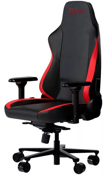 LORGAR Gamer szék, fém váz, multiblokk mechanizmus, 4D karfák, 5 csillagos alumínium láb, gázlift, szövet műbőr, fekete-piros