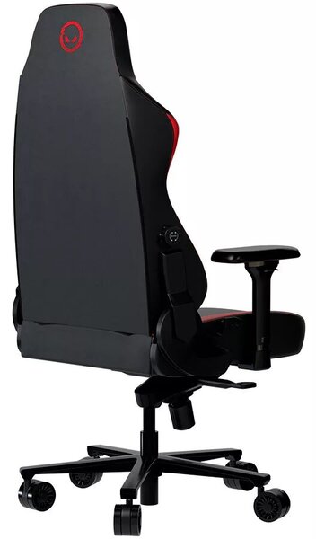 LORGAR Gamer szék, fém váz, multiblokk mechanizmus, 4D karfák, 5 csillagos alumínium láb, gázlift, szövet műbőr, fekete-piros