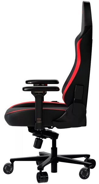 LORGAR Gamer szék, fém váz, multiblokk mechanizmus, 4D karfák, 5 csillagos alumínium láb, gázlift, szövet műbőr, fekete-piros