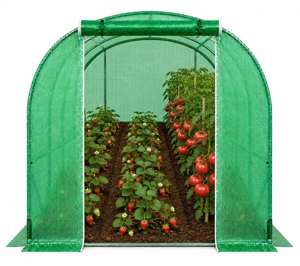 Zöldséges üvegház, zöld UV ablakokkal, 6x3x2m, 18m²