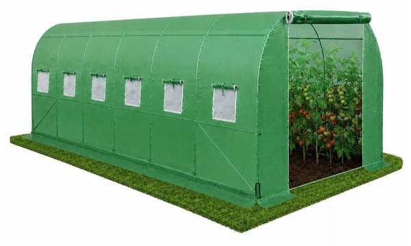 Zöldséges üvegház, zöld UV ablakokkal, 6x3x2m, 18m²