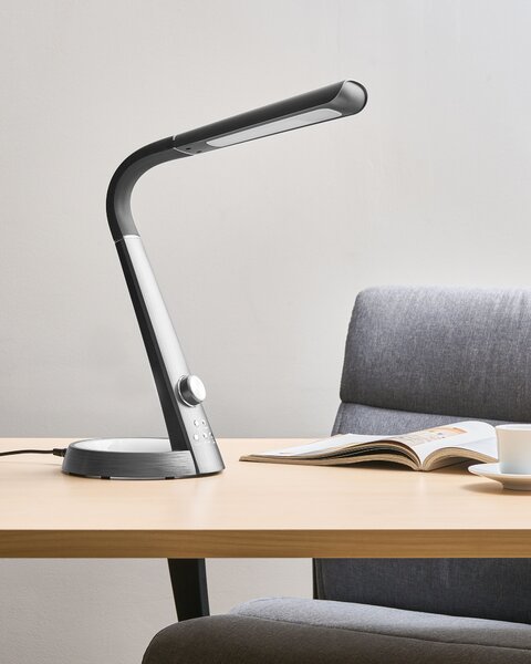 LED asztali lámpa CANOPUS USB porttal Fekete