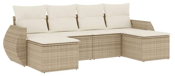 VidaXL Polyrattan Kerti Ülőgarnitúra - 6 részes - Bézs