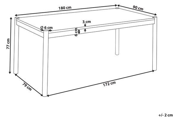 Étkezőasztal FONDIS Sötét tölgy 180 cm 90 cm