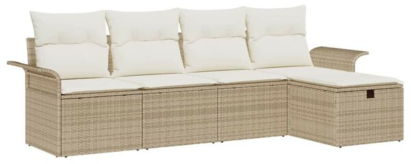 Kerti Kanapé Szett 5 pcs bézs és krémszínű 251 x 117 x 85 cm