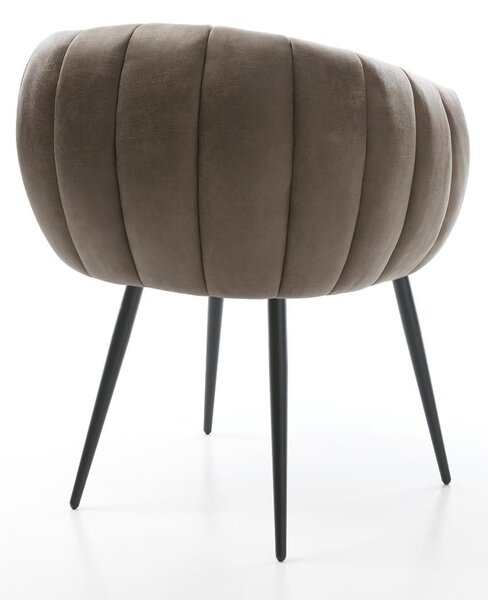 DELIFE Étkezőszék Jada-Flex mikroszálas taupe vintage 4 láb kúpos fekete zsákrugó