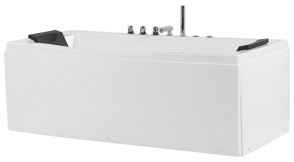 Sarok hidromasszázs kád LED világítással MOOR 173 x 81 cm Fehér
