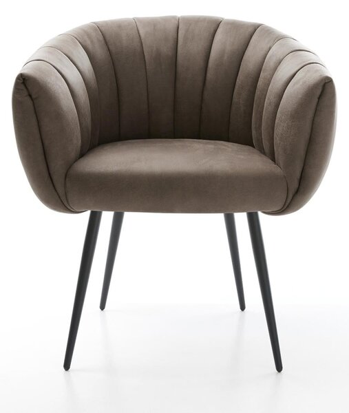 DELIFE Étkezőszék Jada-Flex mikroszálas taupe vintage 4 láb kúpos fekete zsákrugó