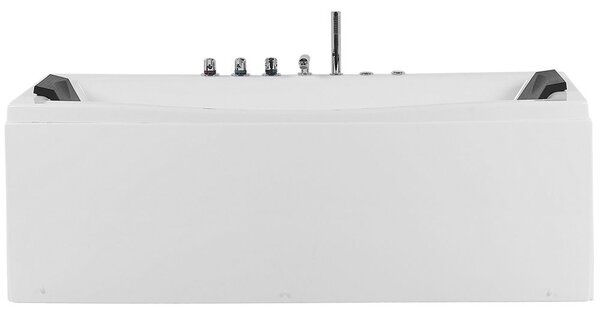 Sarok hidromasszázs kád LED világítással MOOR 173 x 81 cm Fehér