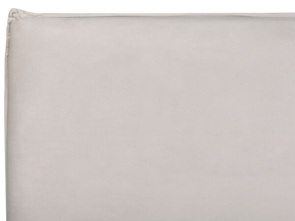 Ágyneműtartós ágy LAVAUR Bársony Törtfehér 160 x 200 cm