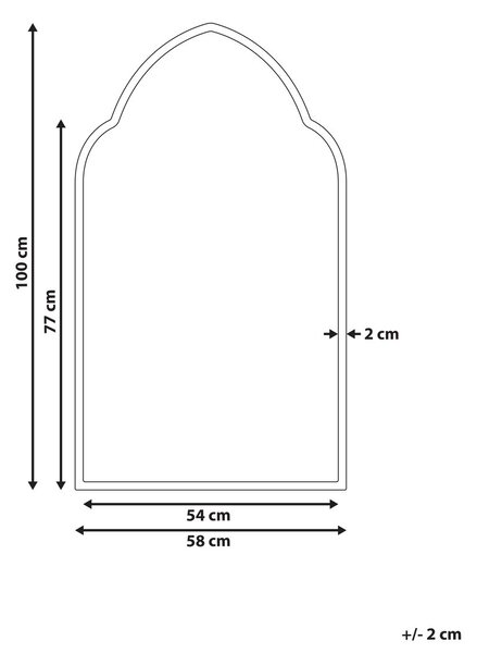 Falitükör ACONCHI 58 cm 100 cm Fém Arany