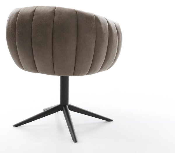 DELIFE Étkezőszék Jada-Flex mikroszálas taupe vintage fekete kereszt láb 360° forgatható billenő zsákrugó