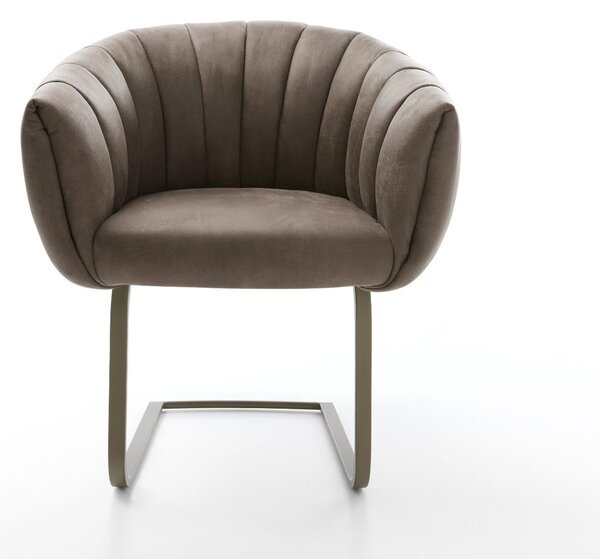 DELIFE Étkezőszék Jada-Flex mikroszálas taupe vintage konzolos lapos titán színű hatású zsákrugós ülőfelület