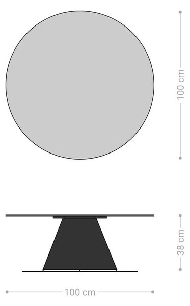DELIFE Dohányzóasztal Edge kerek 100x100 cm kerámia Minas Melange Borna titán effektfinish