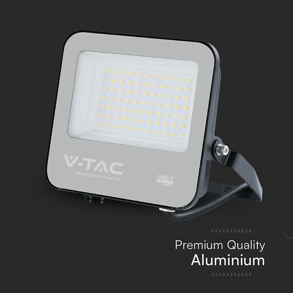 V-TAC CREE SMD D-széria LED reflektor 50W természetes fehér 115 Lm/W, fekete ház - SKU 232166