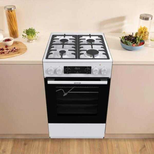 Gorenje GKS5C75WF Kombinált tűzhely 70L, 4 főzőzóna, FrozenBake, A energiaosztály