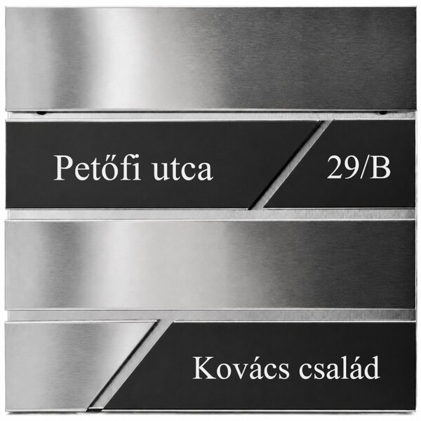 Rozsdamentes (INOX) fém postaláda, gravírozott felirattal "4"