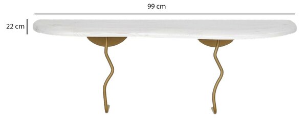 Hanah Home Fali polc Arany Fehér Edera