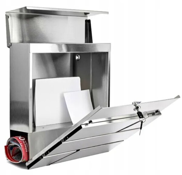 Rozsdamentes (INOX) fém postaláda, gravírozott felirattal "4"