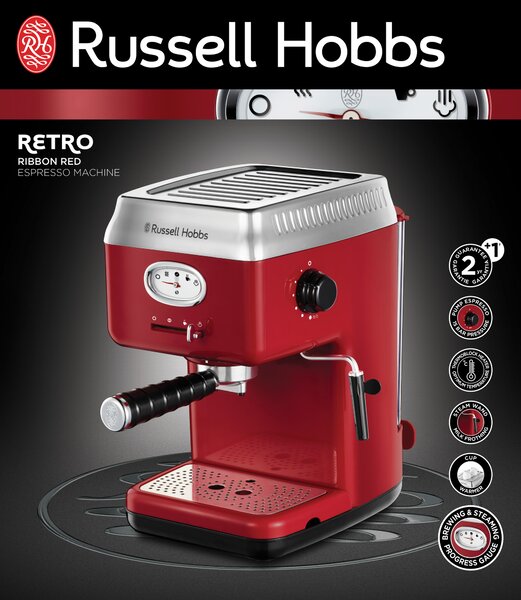 Russell Hobbs 28250-56 Retro Red Espresso kávéfőző