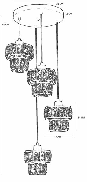 Opviq Arany Csillár 9039-4