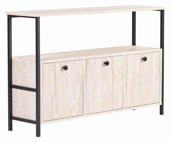 Hanah Home Console Travertine Black Solace - Travertine, Black