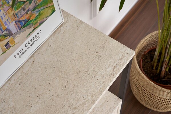 Hanah Home Console Travertine Black Solace - Travertine, Black