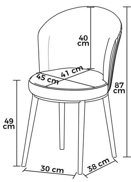 Hanah Home Szék szett (2 darab) Black White Risa - Fekete, Fehér