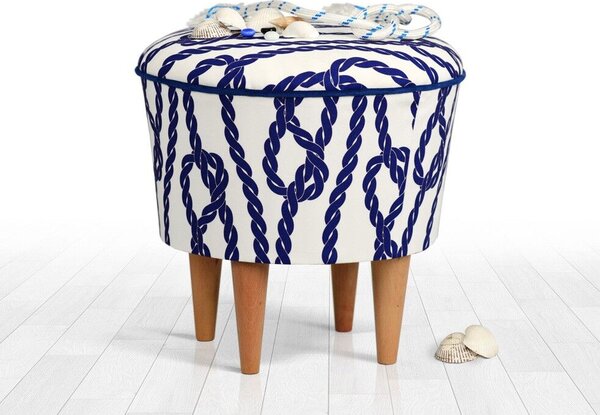 Atelier Del Sofa Cunda v2 Puff, kék-fehér