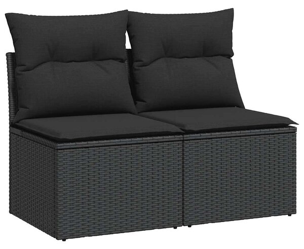 VidaXL Polyrattan Kerti Ülőgarnitúra - 4 részes - Fekete