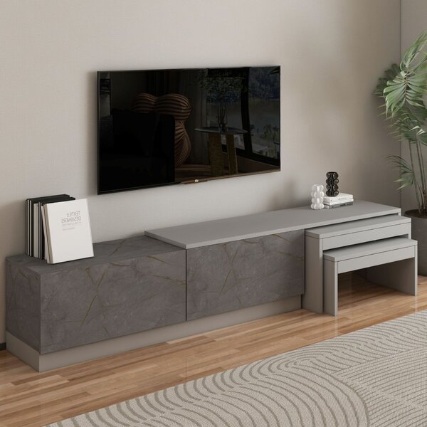 Hanah Home TV állvány Gordion Marble Grey Nest - Gordion Marble, szürke