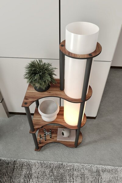 Opviq Floor Lamp Walnut KS-11122