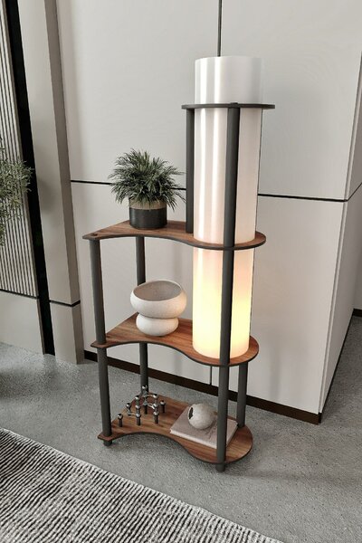 Opviq Floor Lamp Walnut KS-11122