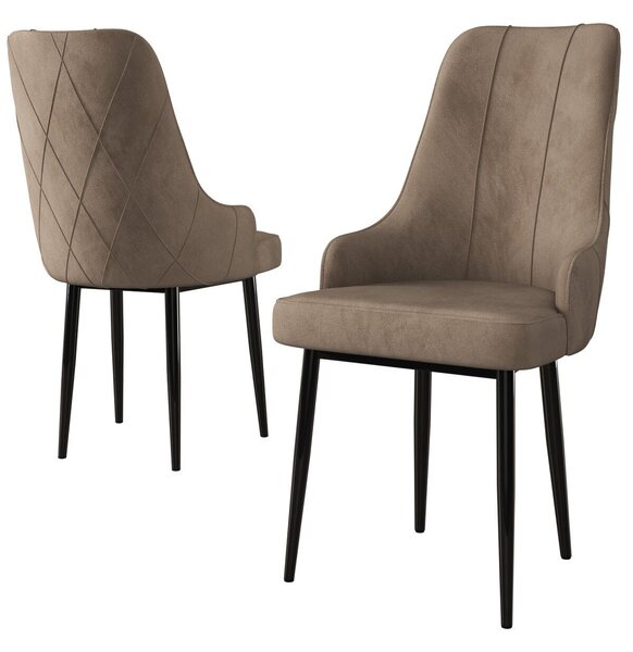 Hanah Home Székszett (2 darab) Cappuccino Fekete Trex - Cappuccino, Fekete