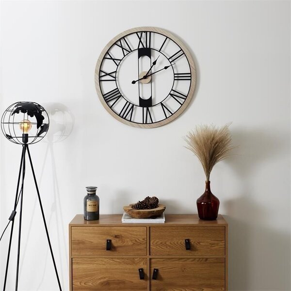 Falióra csendes fém és fa, 70 cm – PRECISE