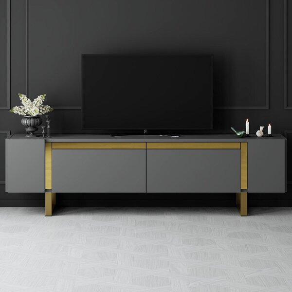 Hanah Home TV állvány Antracit Arany Yildiz - Antracit, Arany