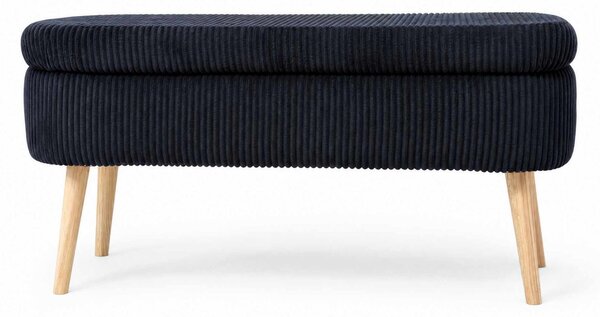 Atelier Del Sofa puff fekete Oslo vászon - fekete