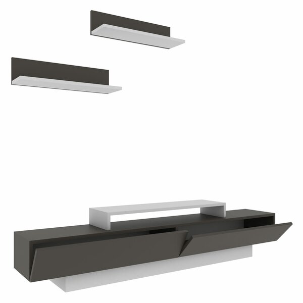 Hanah Home TV Unit White Brown Lusi - White, Brown