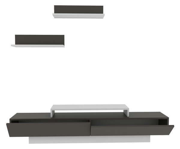 Hanah Home TV Unit White Brown Lusi - White, Brown