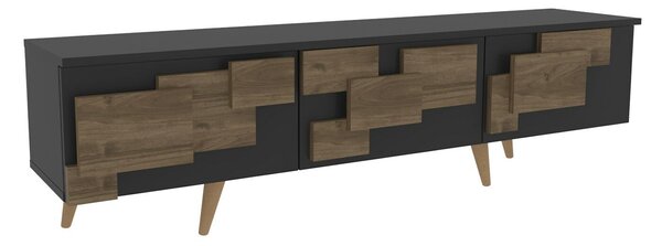 Hanah Home TV állvány antracit dió 3 D - Antracit, dió